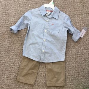 NWT Carter’s 2 piece outfit button shirt pants 18M